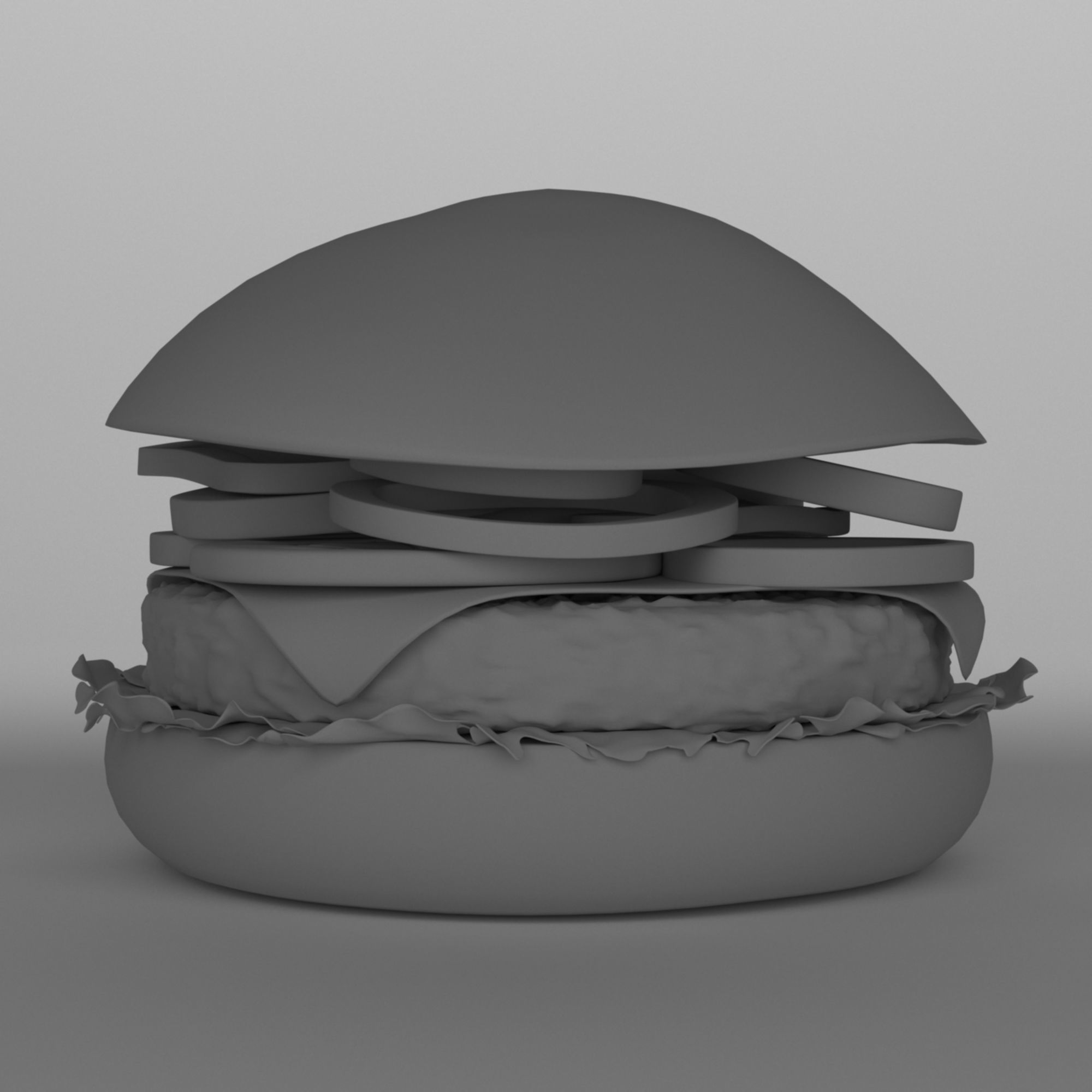 Hamburger 3D print model_9