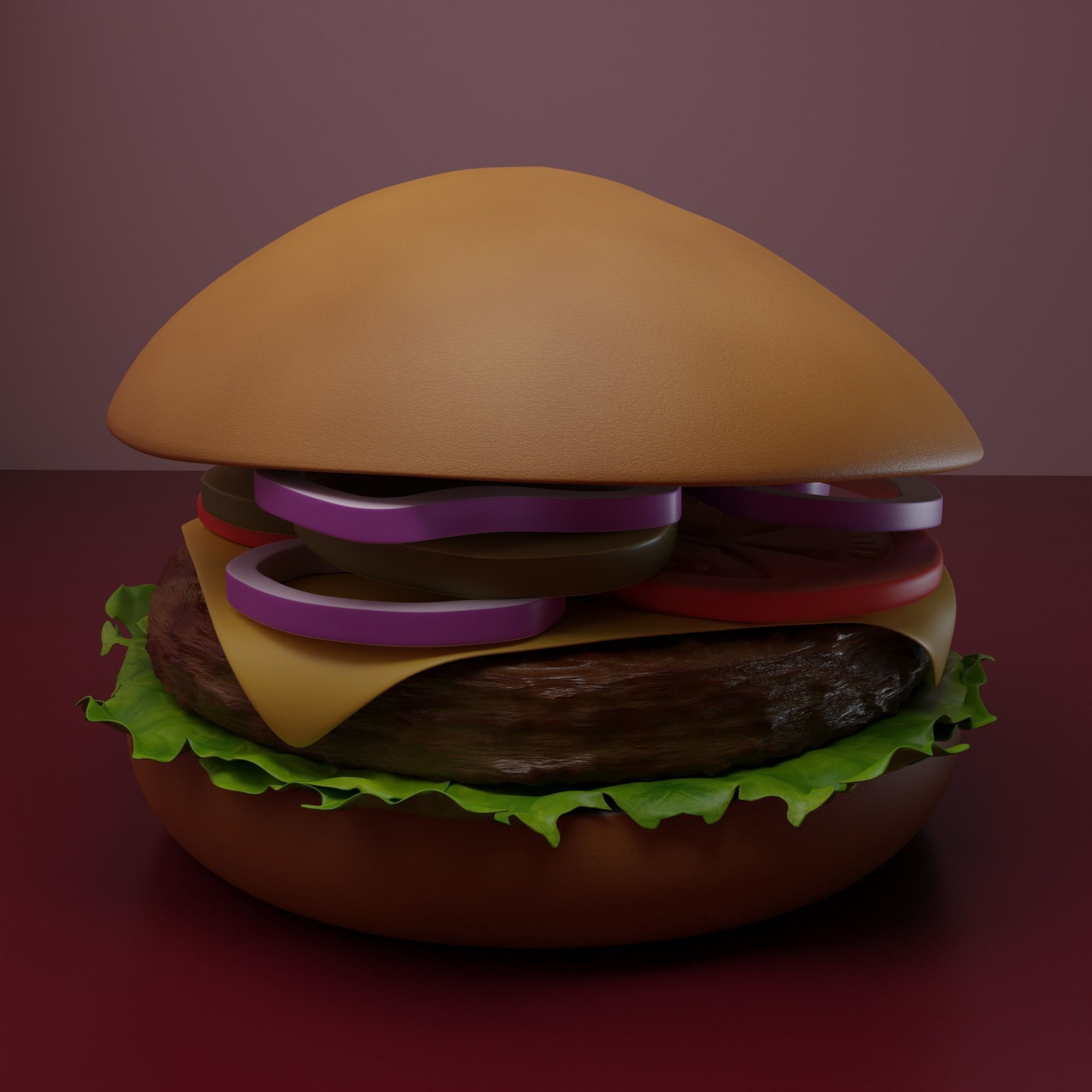 Hamburger 3D print model_2