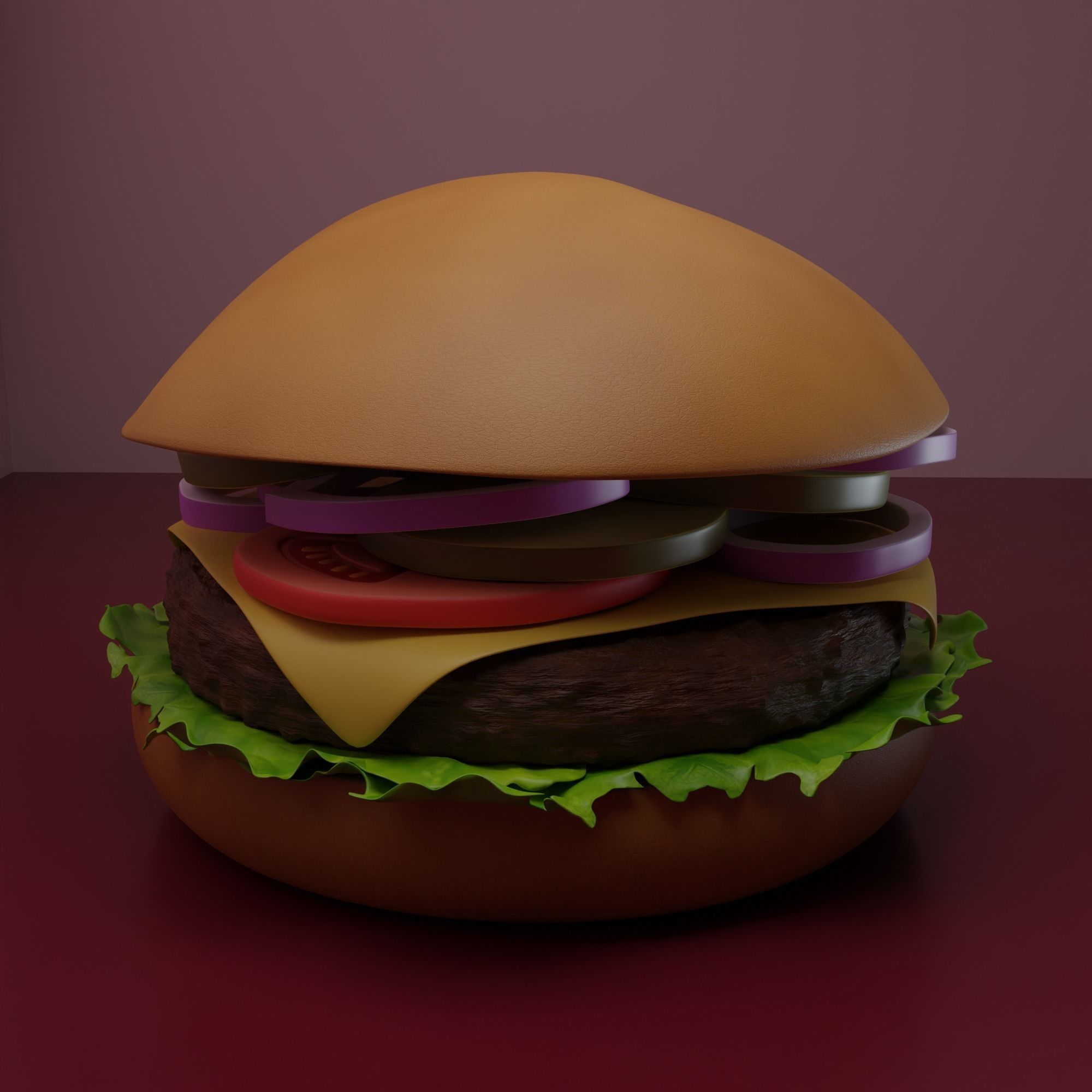 Hamburger 3D print model_8