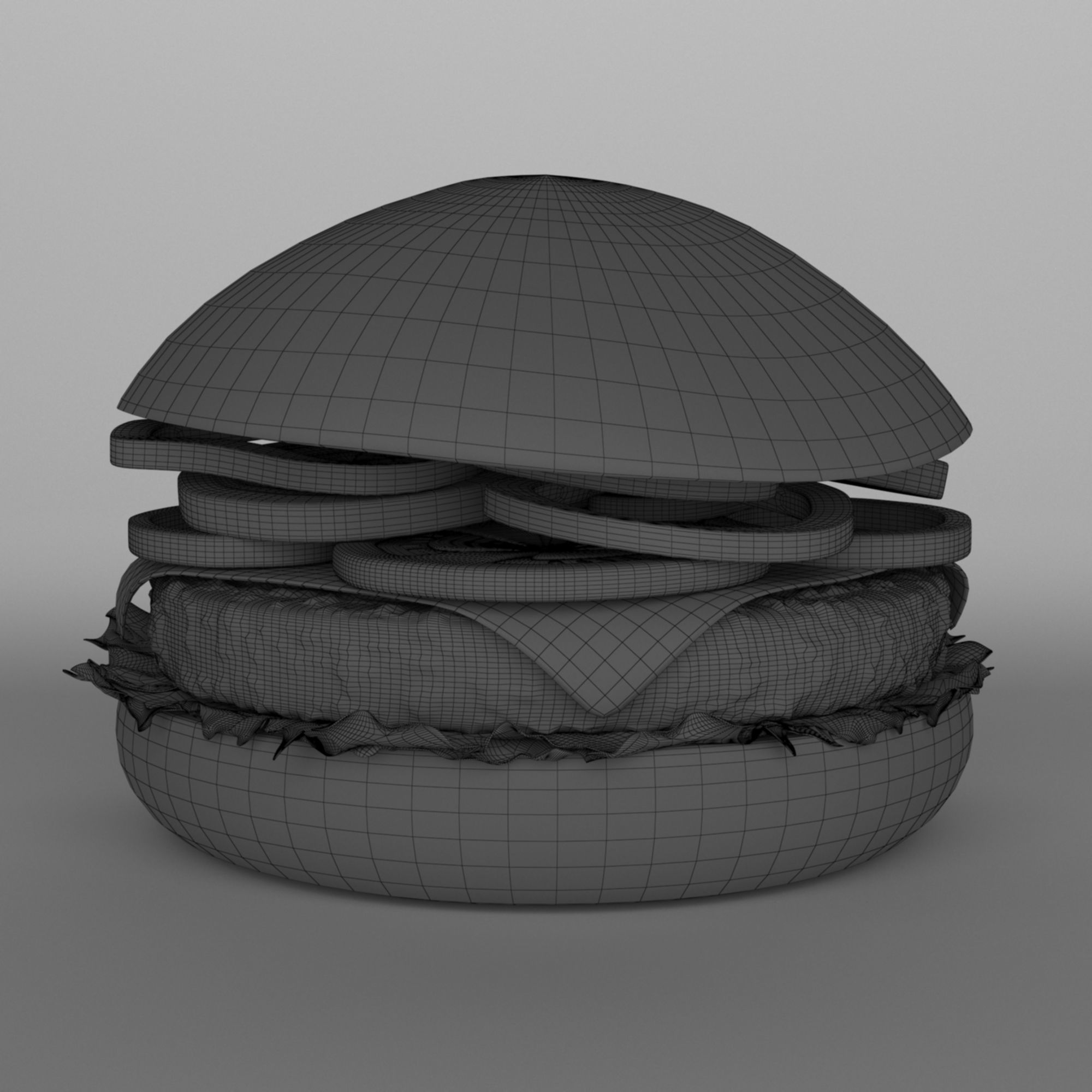 Hamburger 3D print model_16