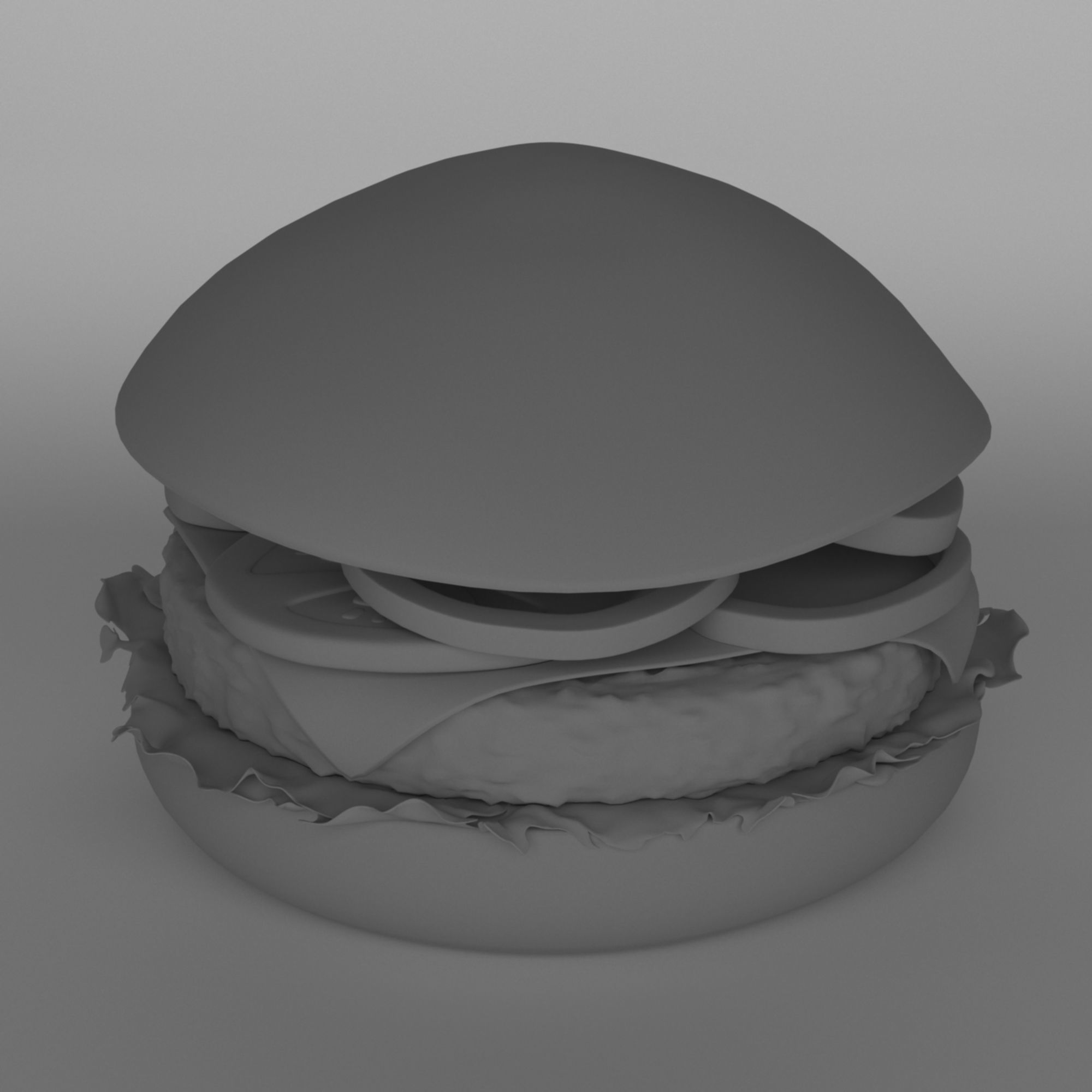 Hamburger 3D print model_10