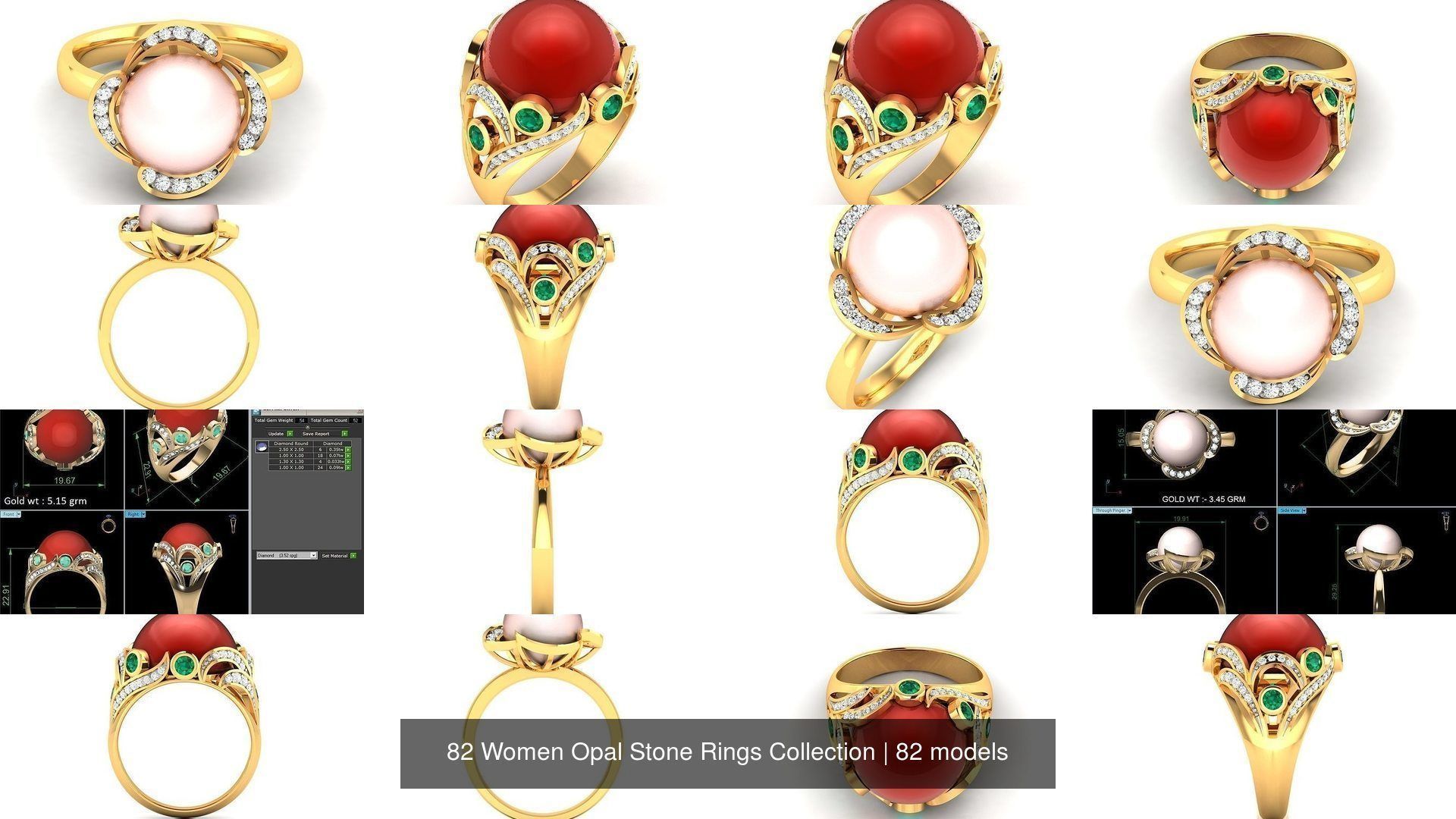 82 Women Opal Stone Rings Collection _10