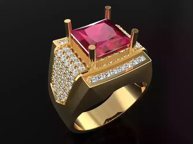 Square Stone Rings - Diamond Rings - N4216