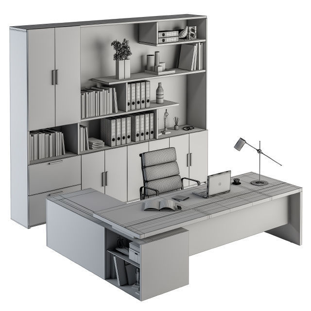 Office Furniture - Manager Set 3D model_4