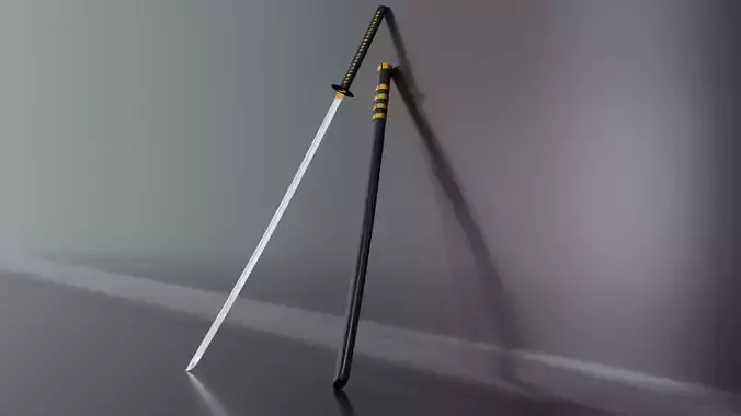 Game Ready Steel Katana 3D model