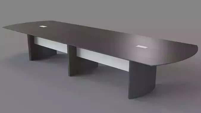 Napoli Curved End Conference Table Charcoal Gray 14 3D model