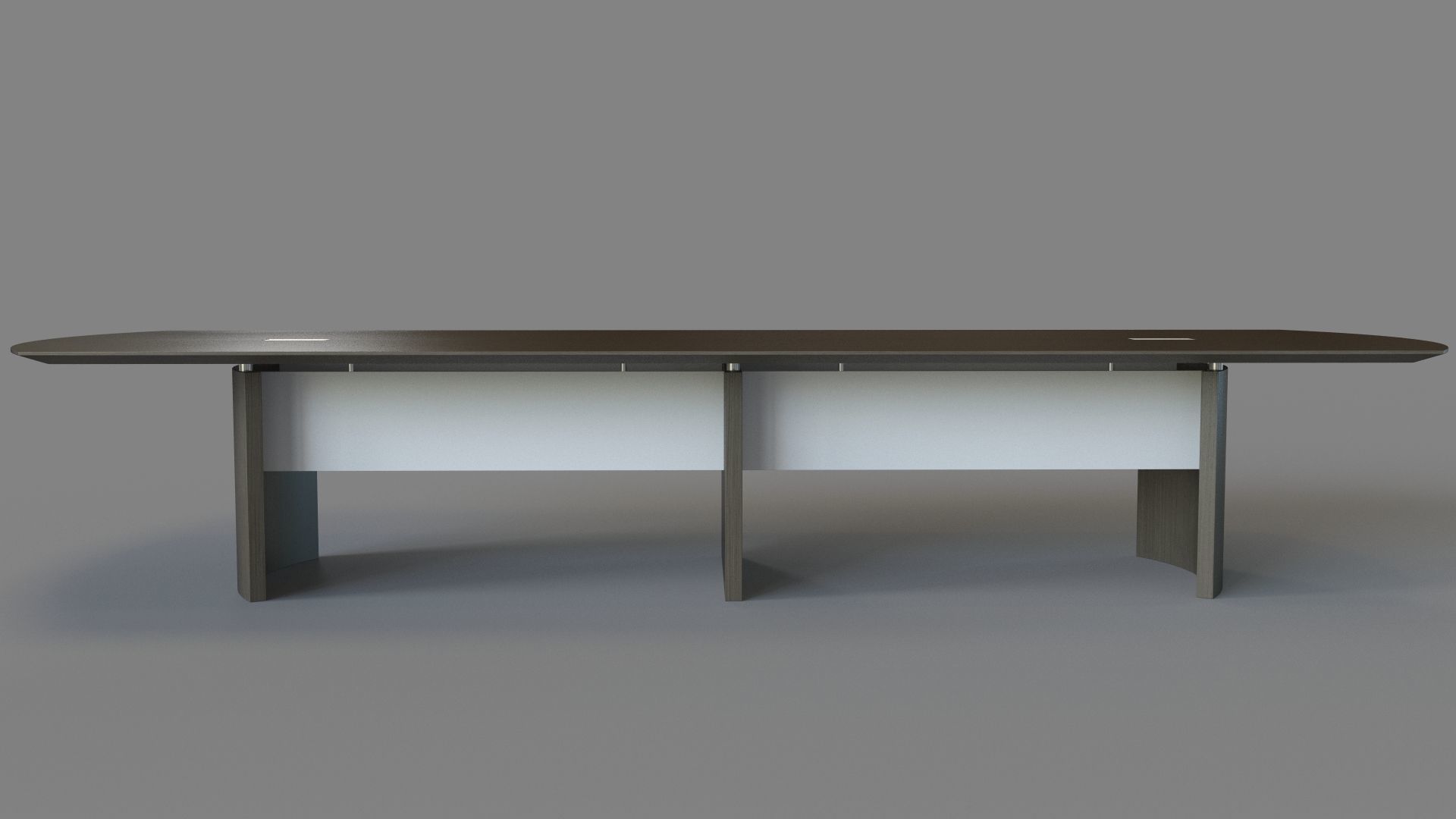 Napoli Curved End Conference Table Charcoal Gray 14 3D model_1