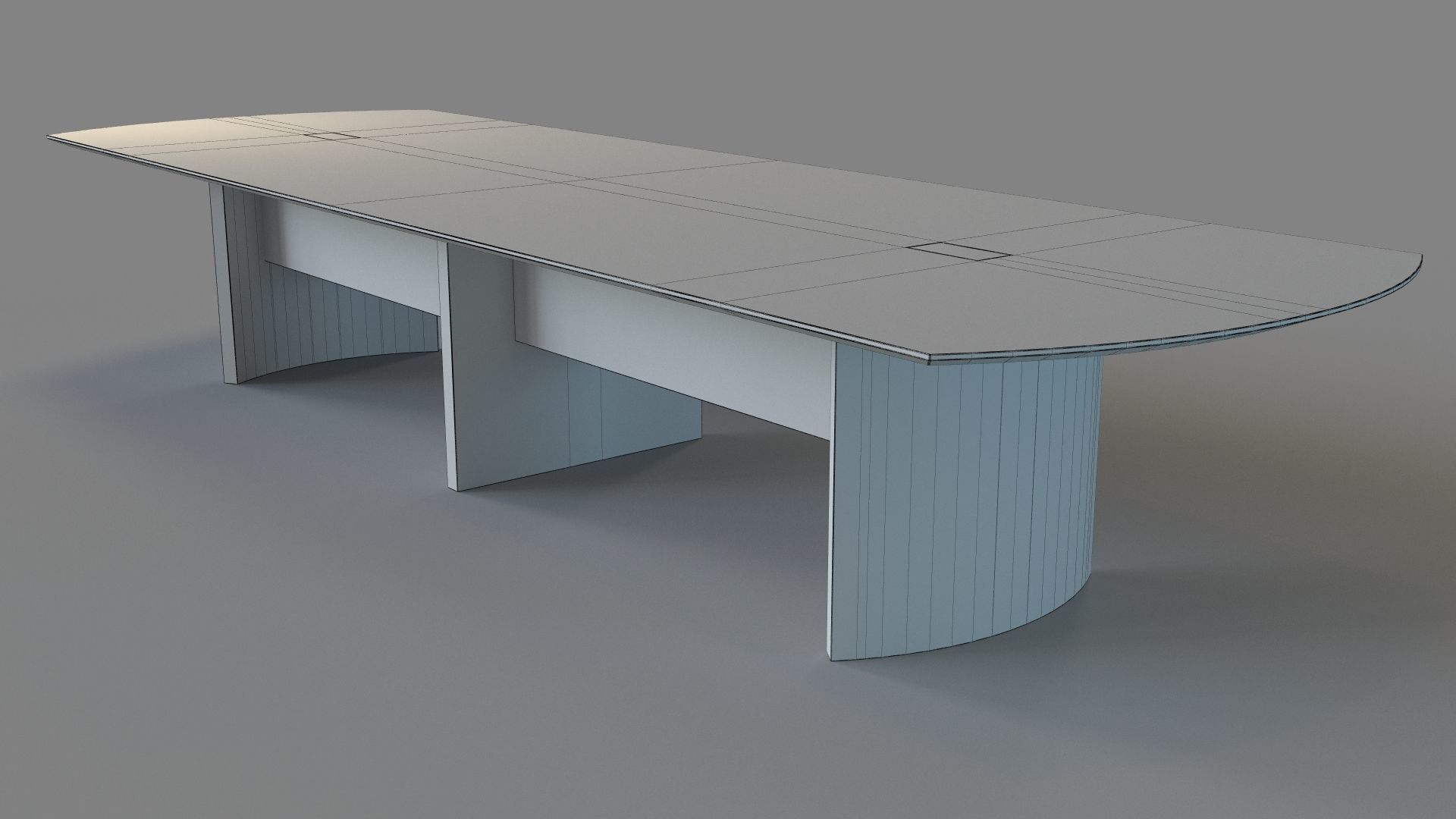 Napoli Curved End Conference Table Charcoal Gray 14 3D model_5