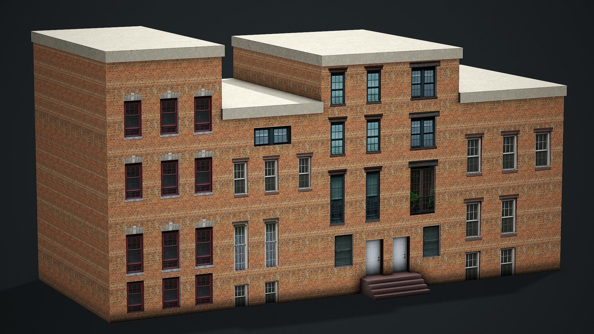 Modern House 02 - Low Poly Game Ready Low-poly 3D model_5