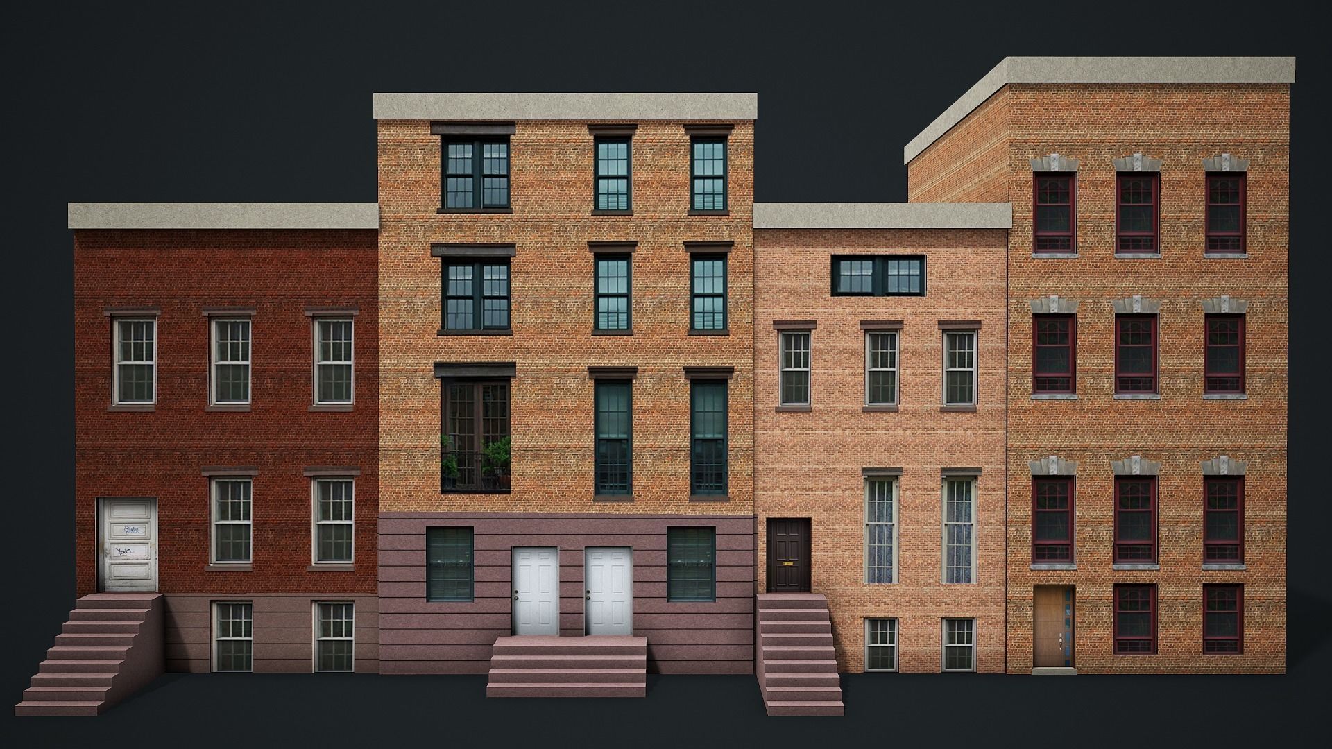 Modern House 02 - Low Poly Game Ready Low-poly 3D model_6