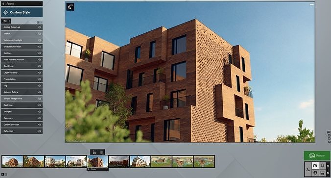 RESIDENTIAL BRICK HOUSE  3D model 5