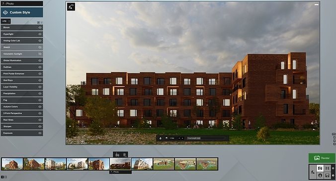 RESIDENTIAL BRICK HOUSE  3D model 6