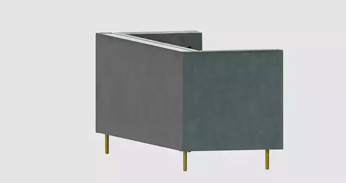 Green corner capitone sofa