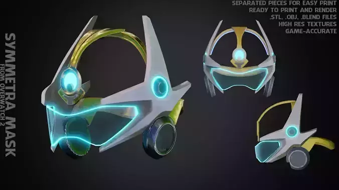 Overwatch 2 Symmetra Mask for Cosplay 3D print model