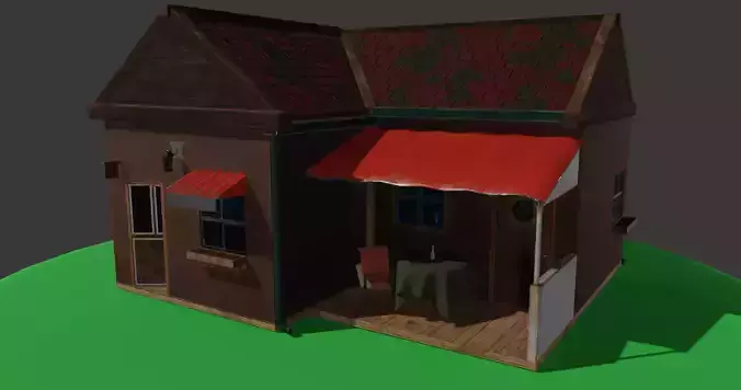 Shop Model house with awning