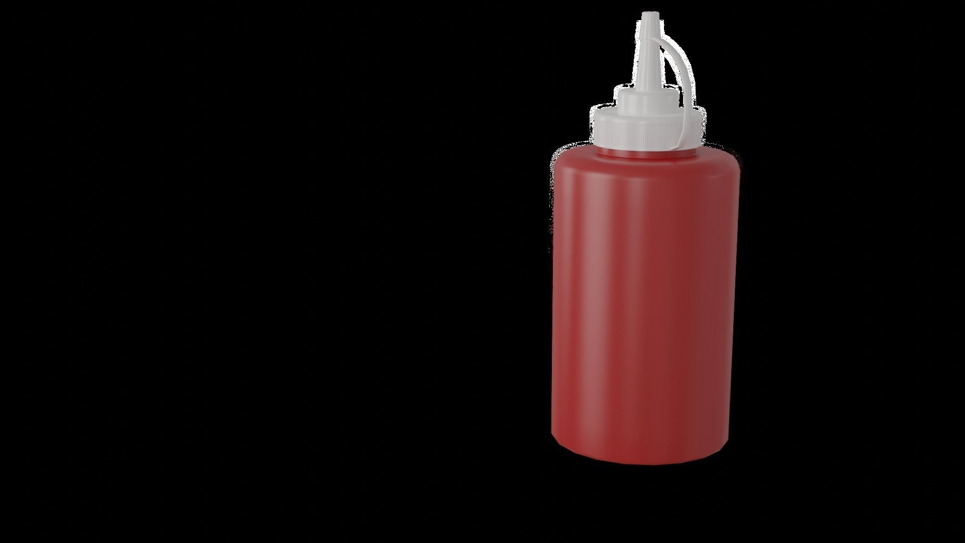3 in 1 Ketchup Bottles Low-poly 3D model_4
