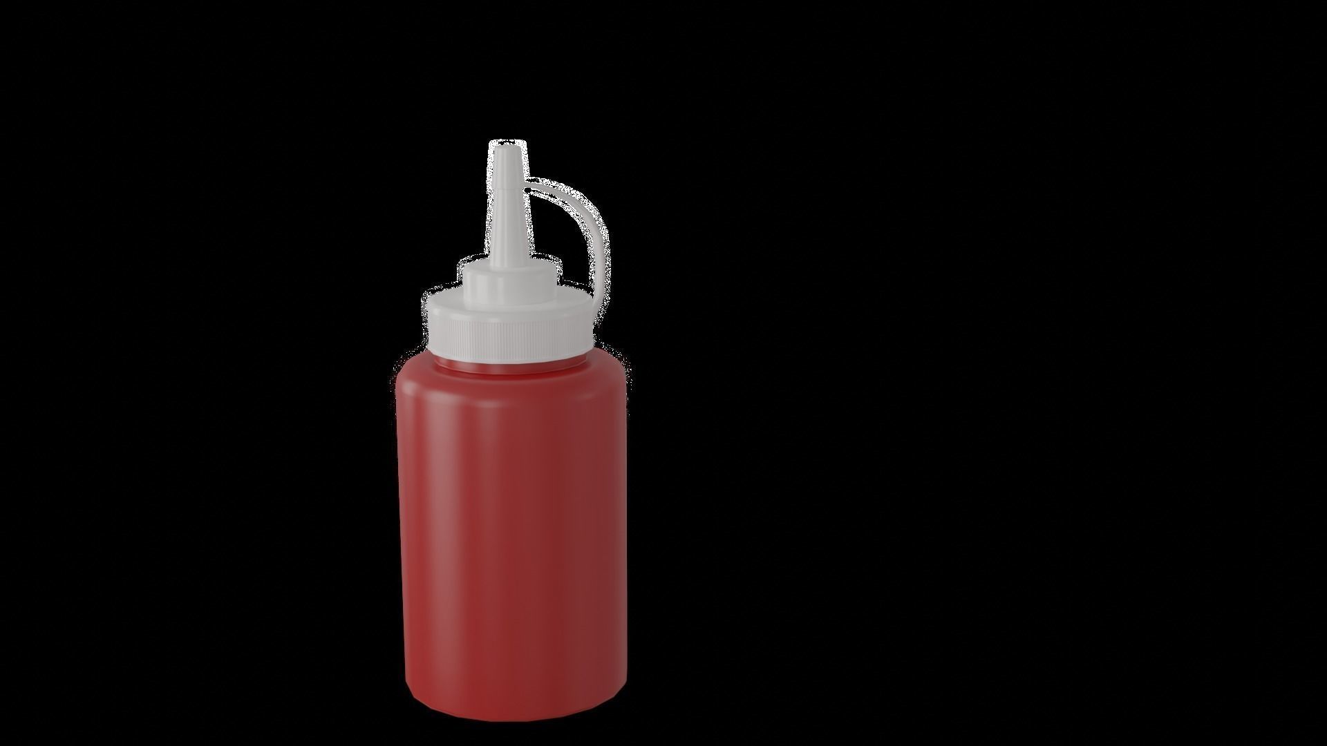 3 in 1 Ketchup Bottles Low-poly 3D model_5