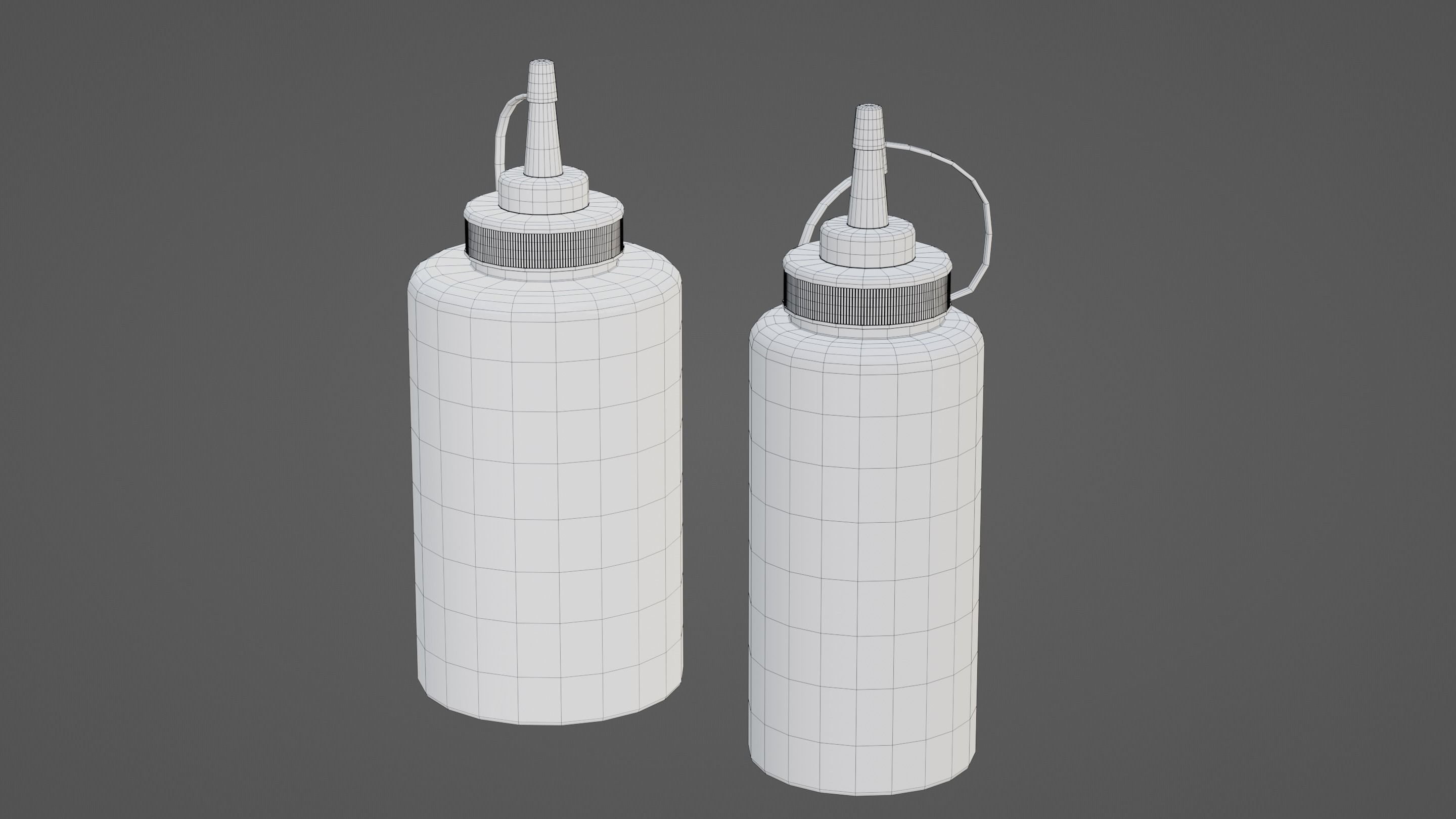3 in 1 Ketchup Bottles Low-poly 3D model_12
