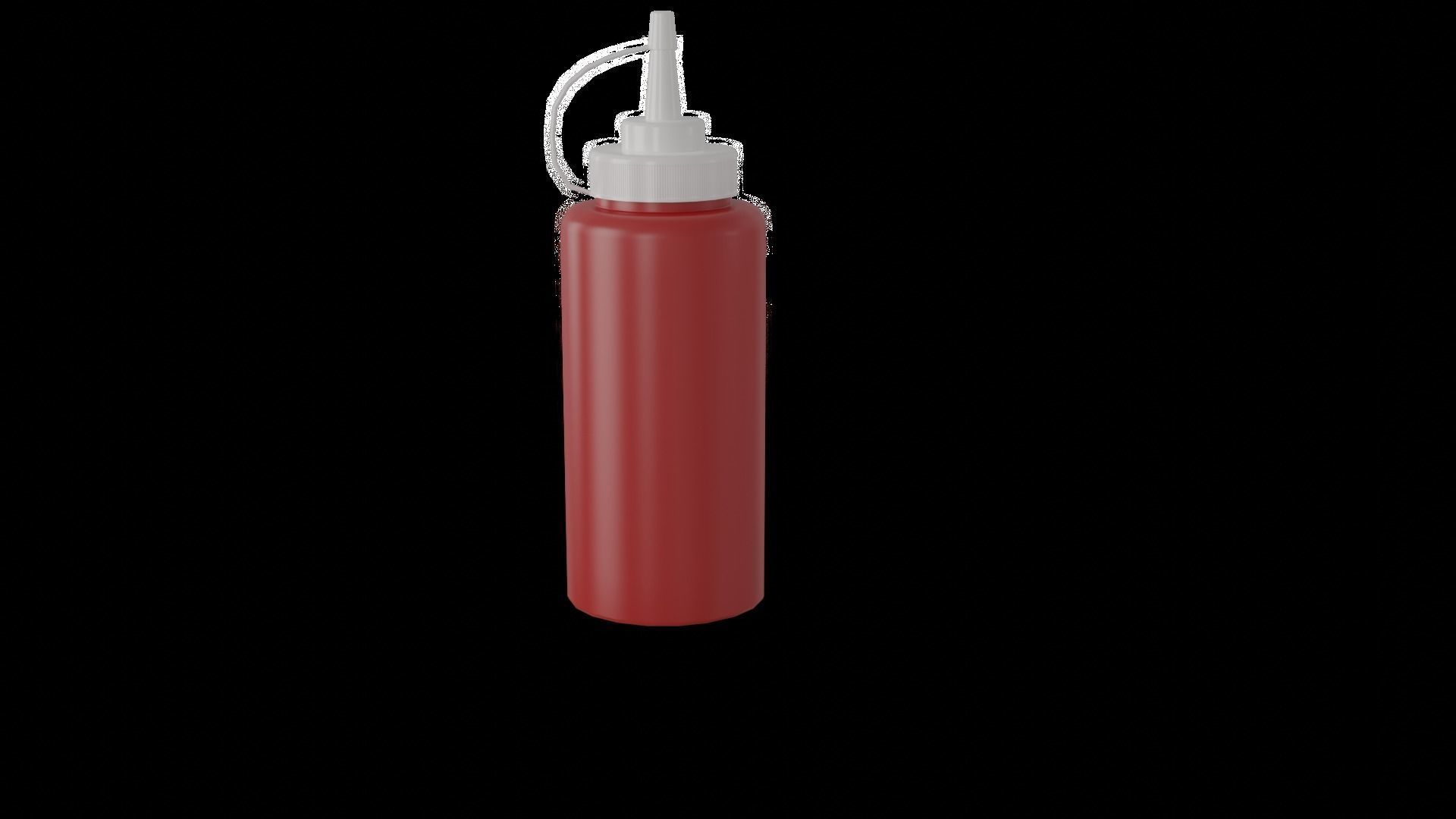 3 in 1 Ketchup Bottles Low-poly 3D model_3