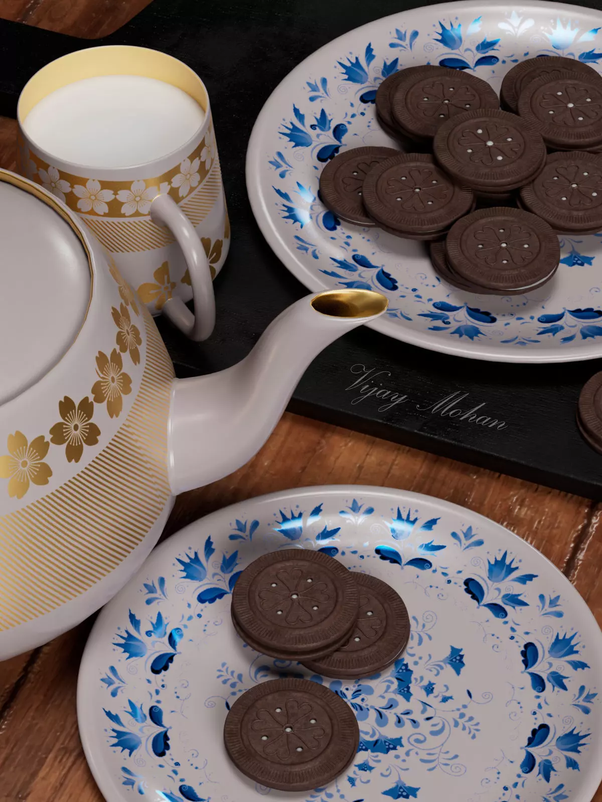Cream Biscuits 3D model