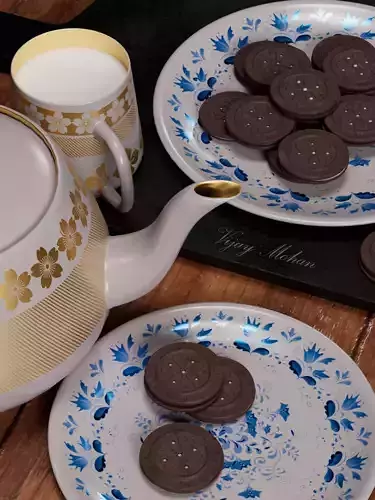 Cream Biscuits 3D model