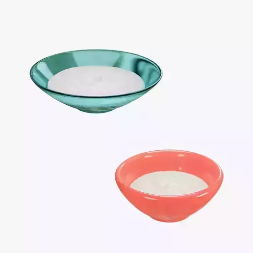 2 Bowls of Yoghurt 3D model