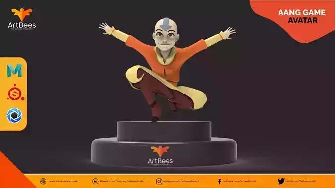 Aang  Game Avatar  Low-poly 3D model