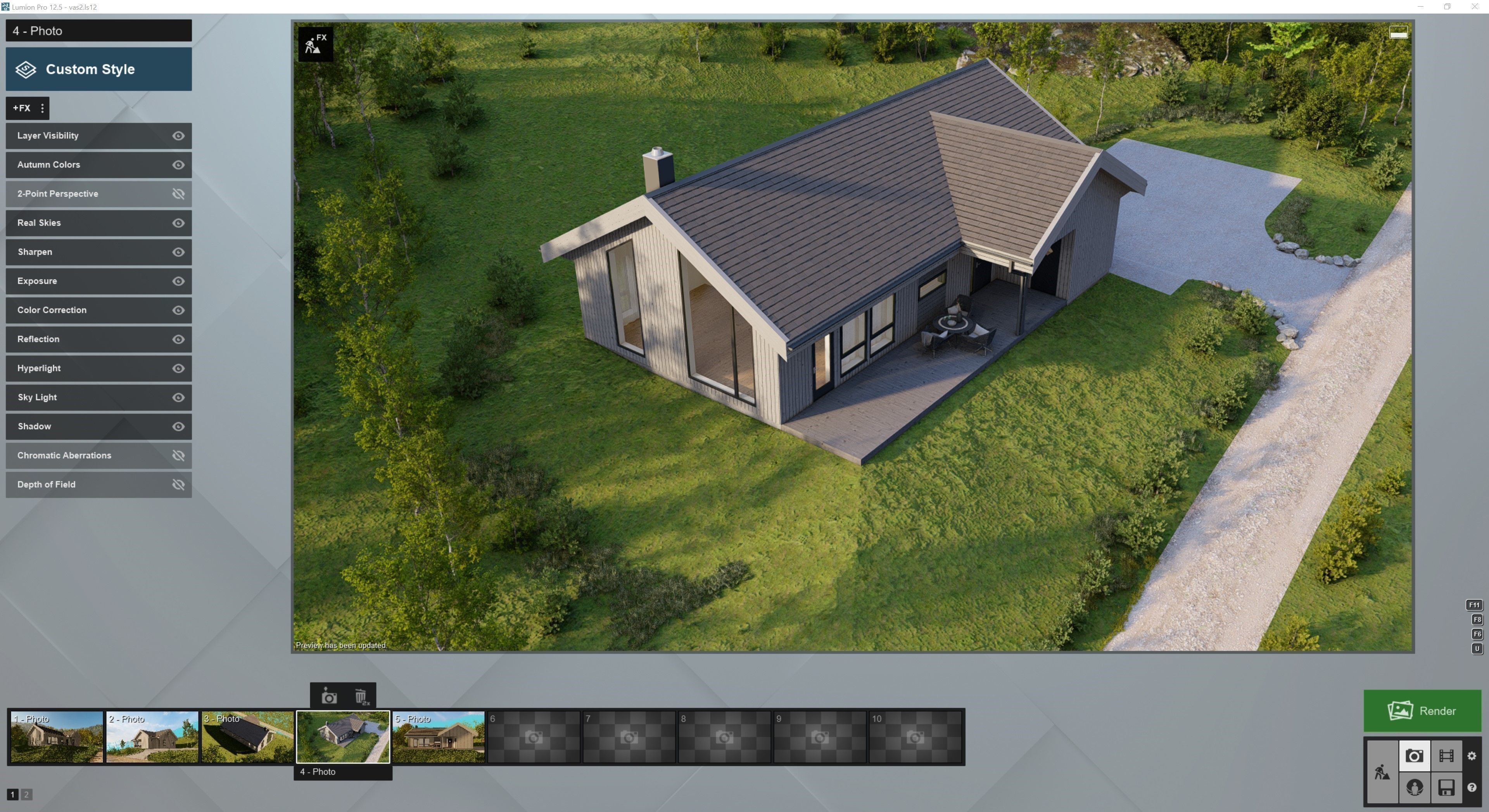 Scandinavian summer house  3D model_7