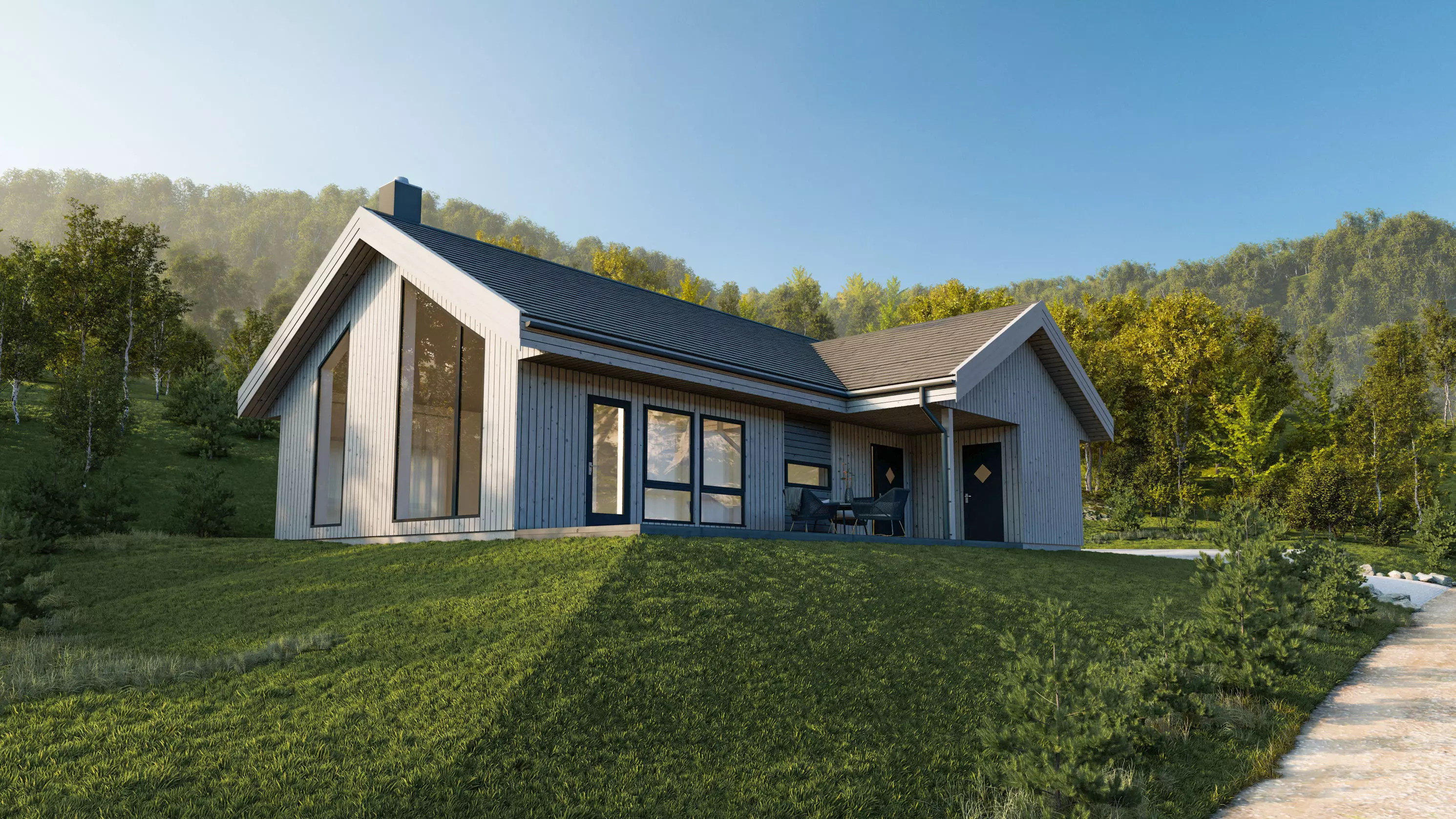 Scandinavian summer house  3D model_0