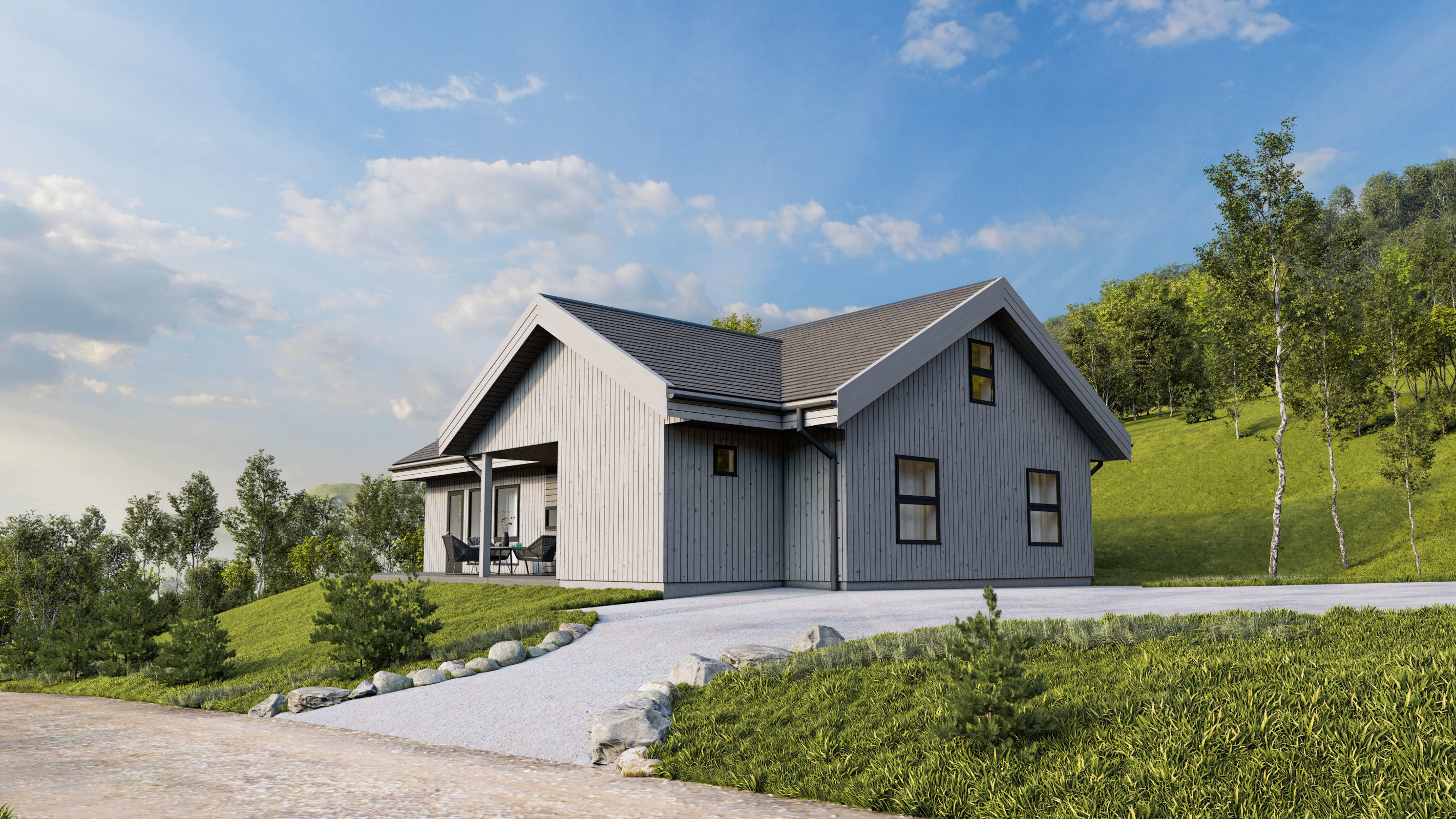 Scandinavian summer house  3D model_1