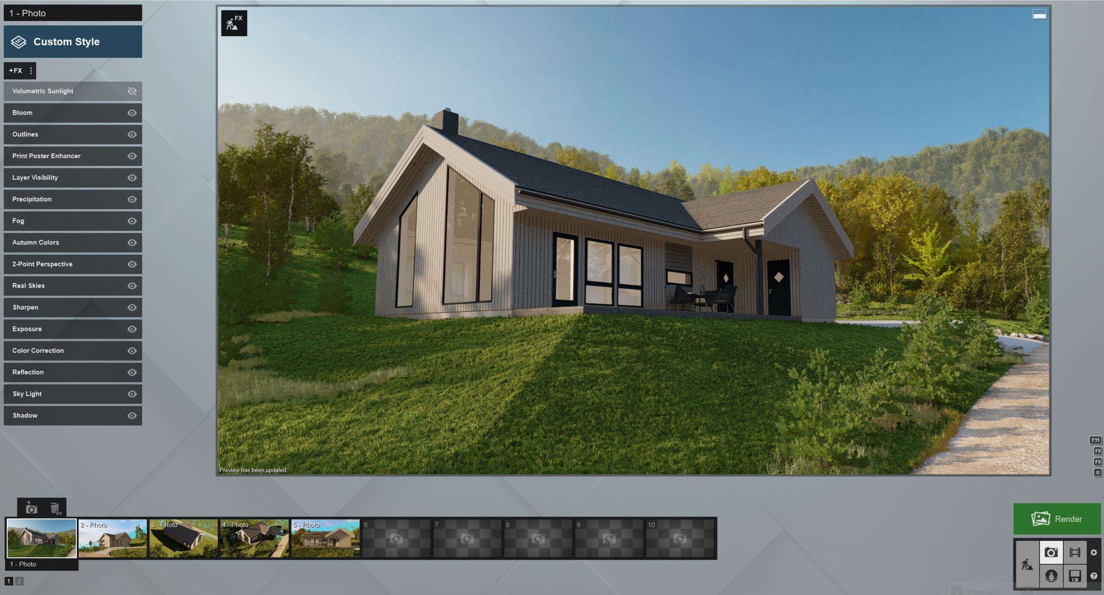 Scandinavian summer house  3D model_6