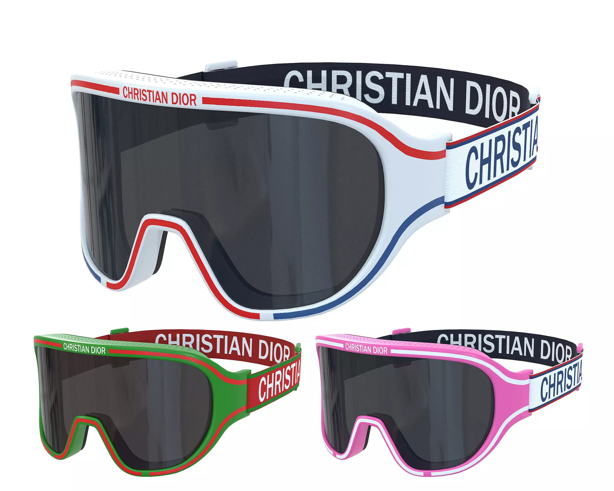 Dior Ski Goggles Christian Dior DiorAlps M1I Glasses Low-poly 3D model_0