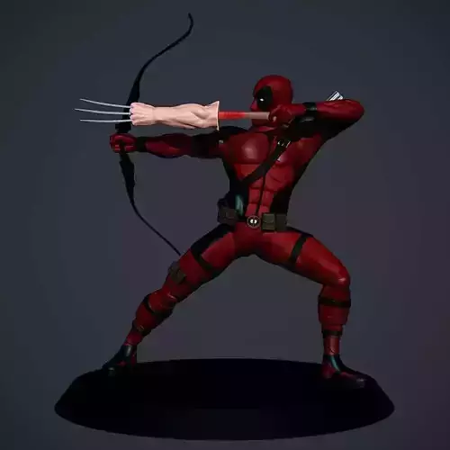 Deadpool figure with bow and arrow
