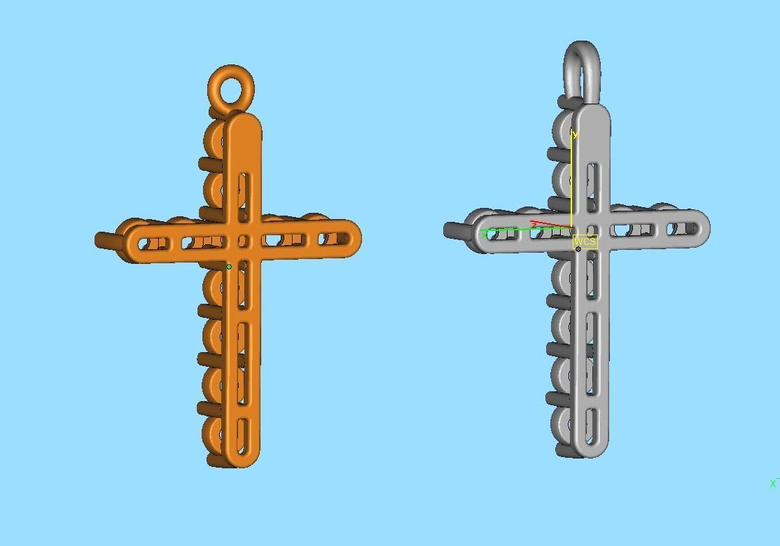 Diamond Cross Necklace with 3mm stones setting  1CT TW 3D print model_14