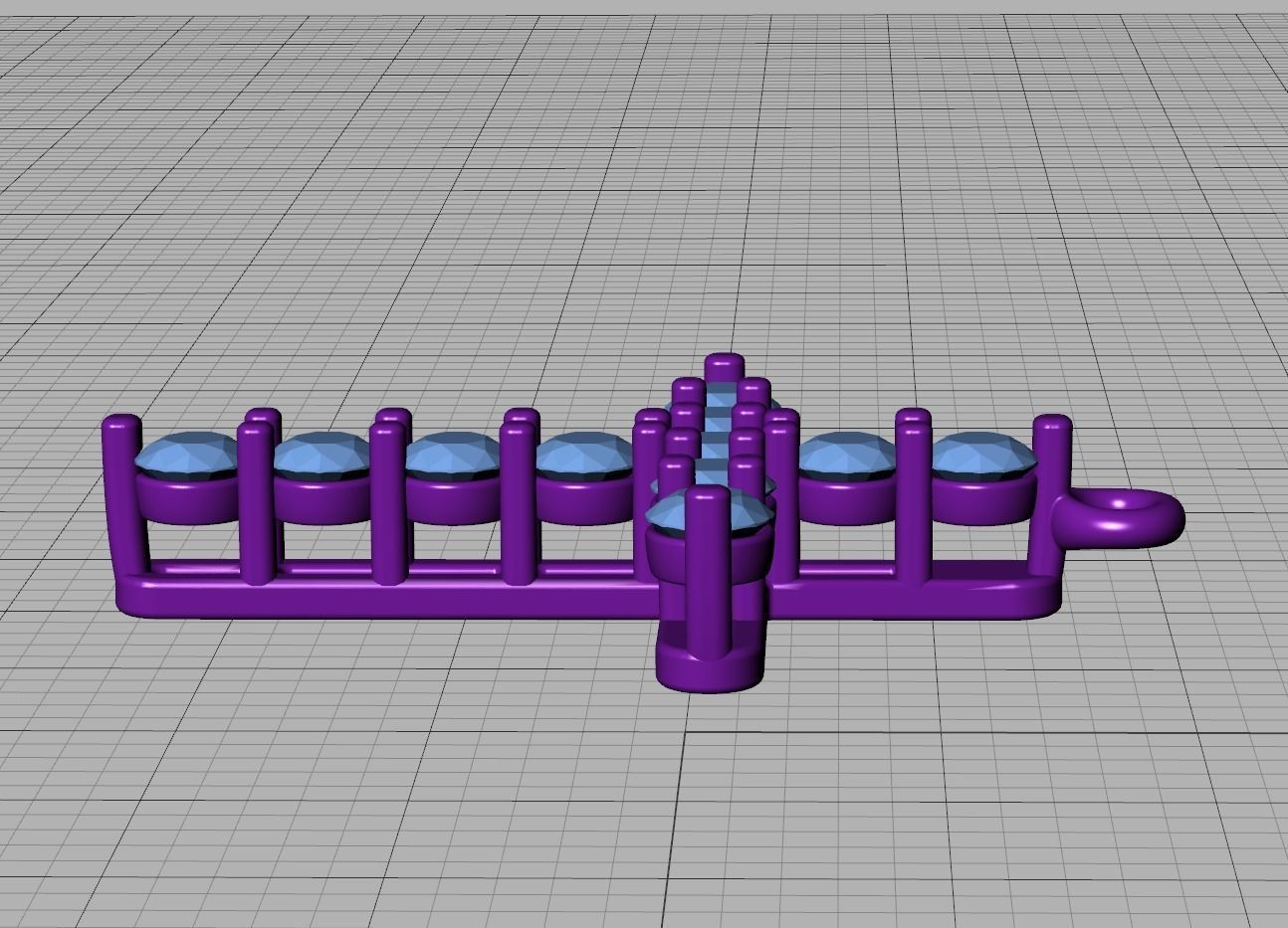 Diamond Cross Necklace with 3mm stones setting  1CT TW 3D print model_13