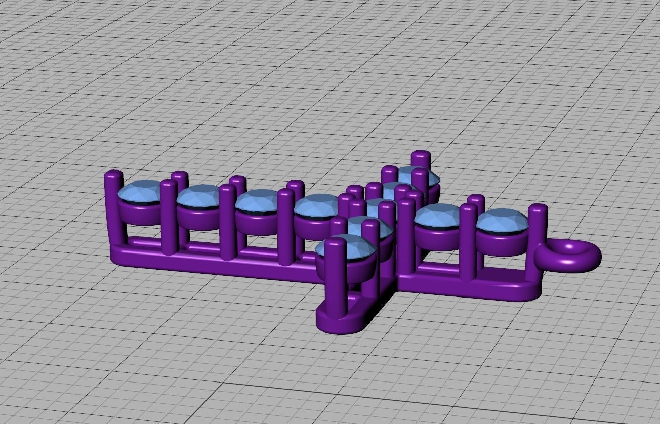 Diamond Cross Necklace with 3mm stones setting  1CT TW 3D print model_11