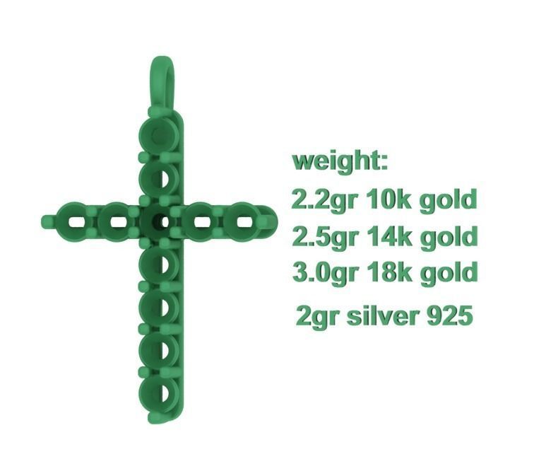 Diamond Cross Necklace with 3mm stones setting  1CT TW 3D print model_6