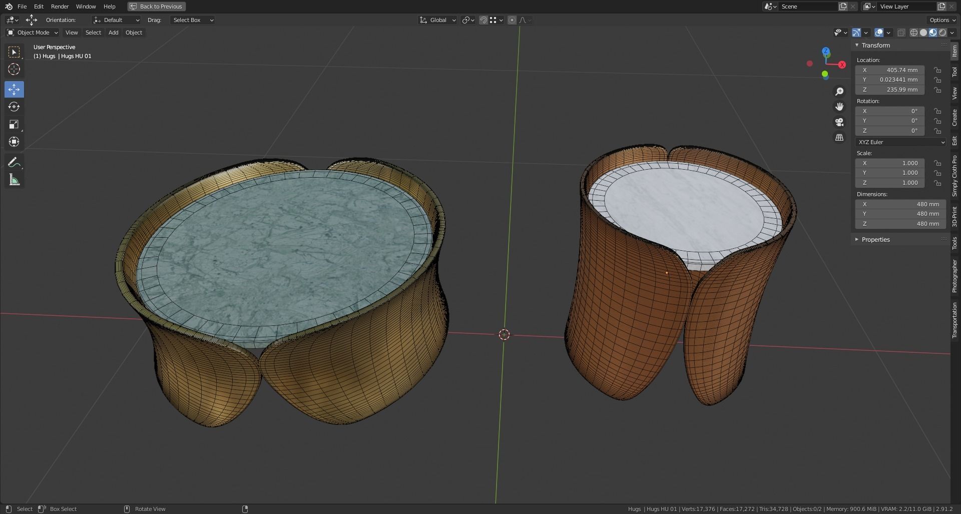 Hugs Coffee Tables designed by Cesare Arosio Design 3D model_9