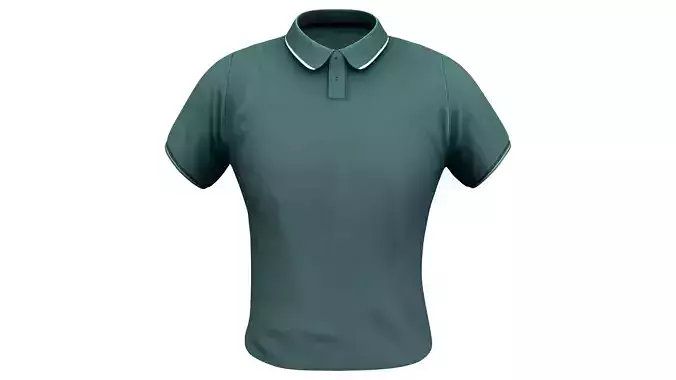 Men Green Polo Neck Shirt