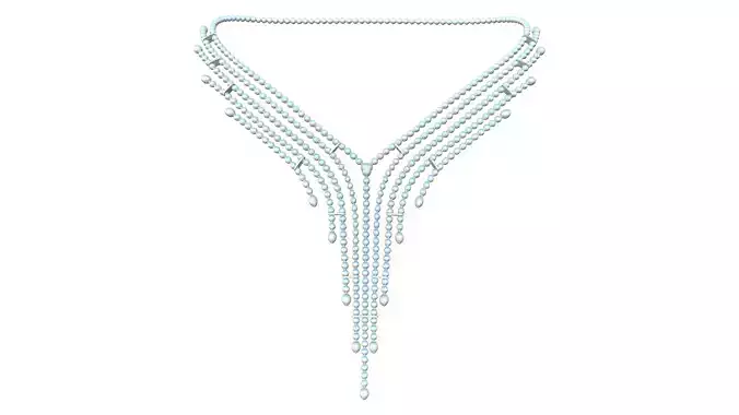 Modern White Pearl Bids Necklace