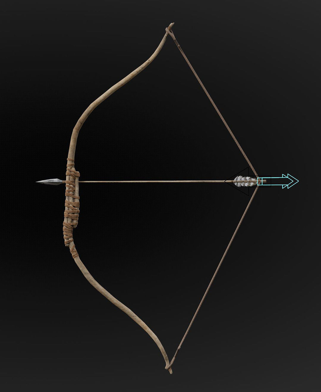 forest hunter bow Low-poly 3D model_6
