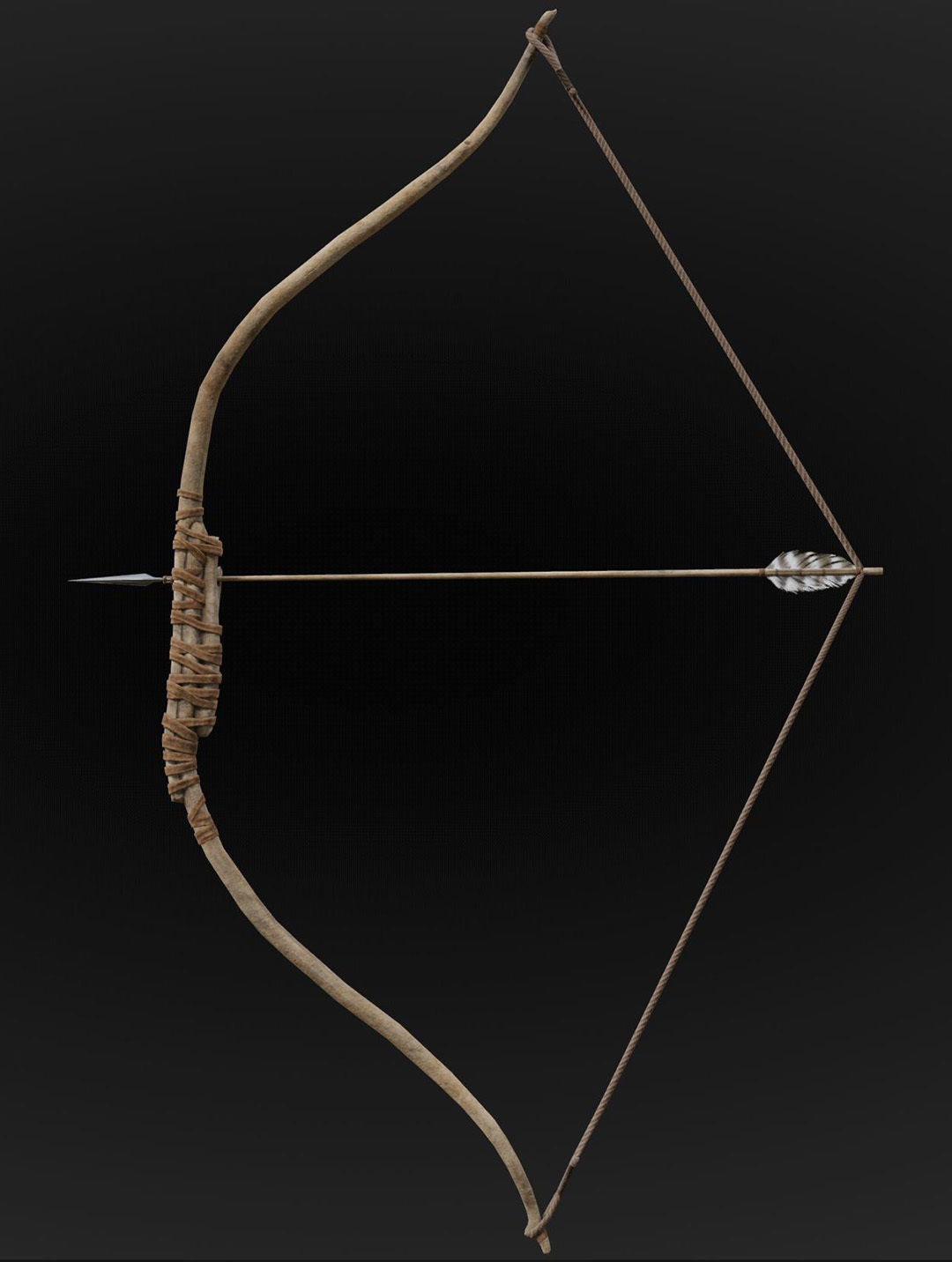 forest hunter bow Low-poly 3D model_5