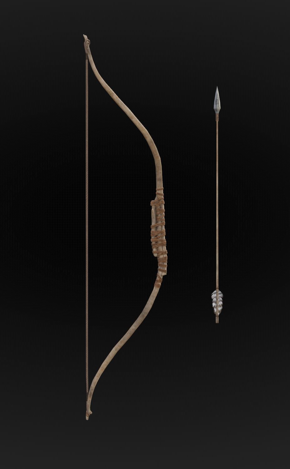 forest hunter bow Low-poly 3D model_4