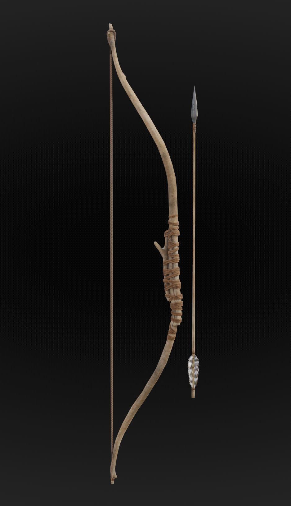 forest hunter bow Low-poly 3D model_3