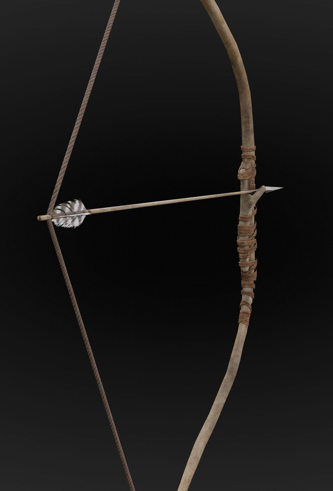 forest hunter bow Low-poly 3D model_2