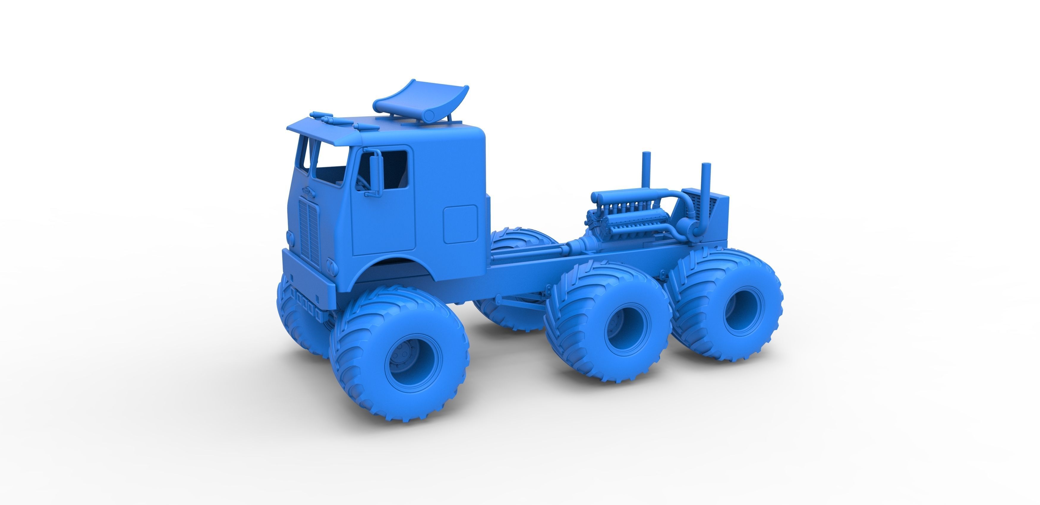 Monster truck 6x6 Scale 1 to 25 3D print model_15