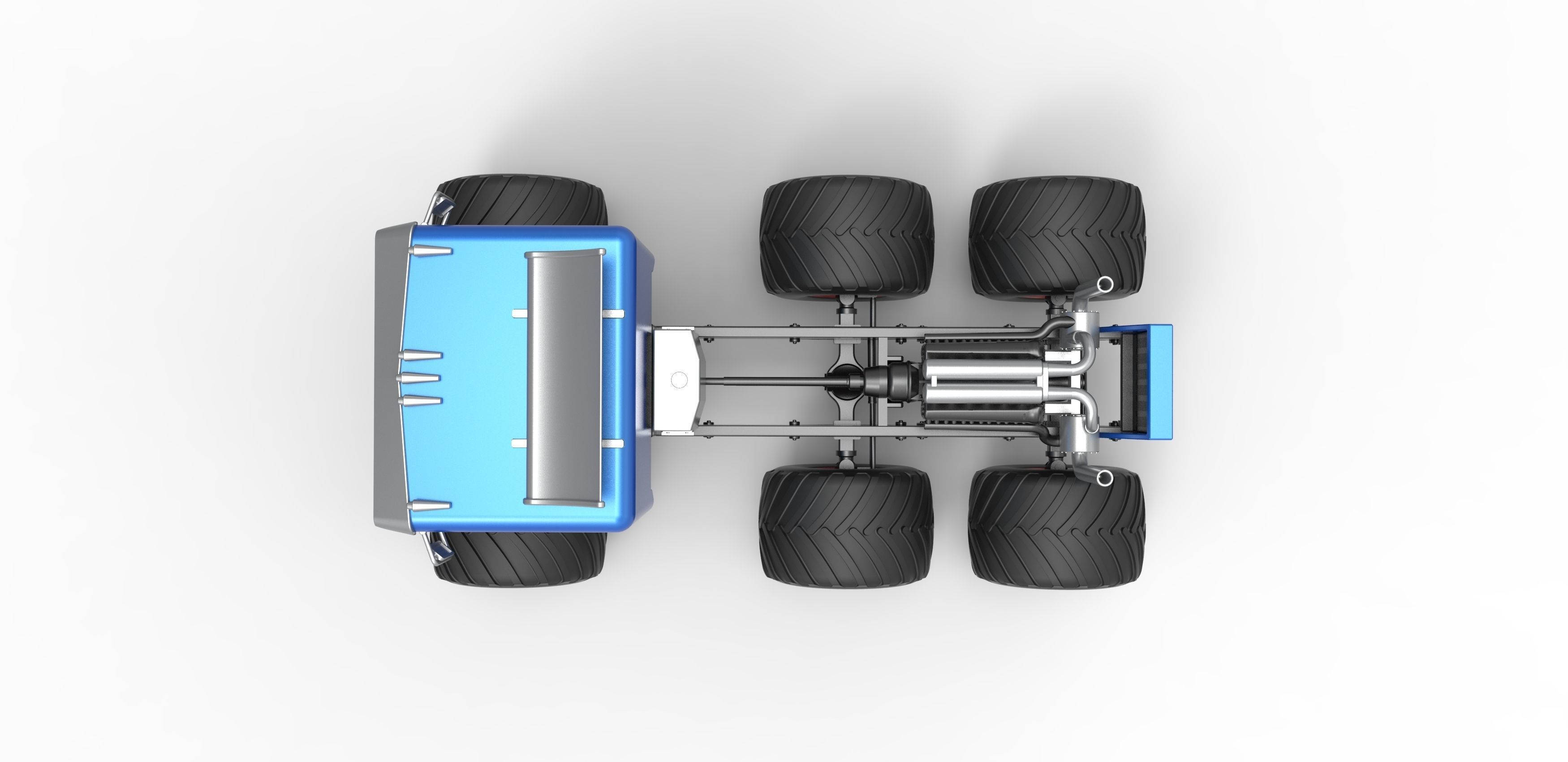 Monster truck 6x6 Scale 1 to 25 3D print model_10