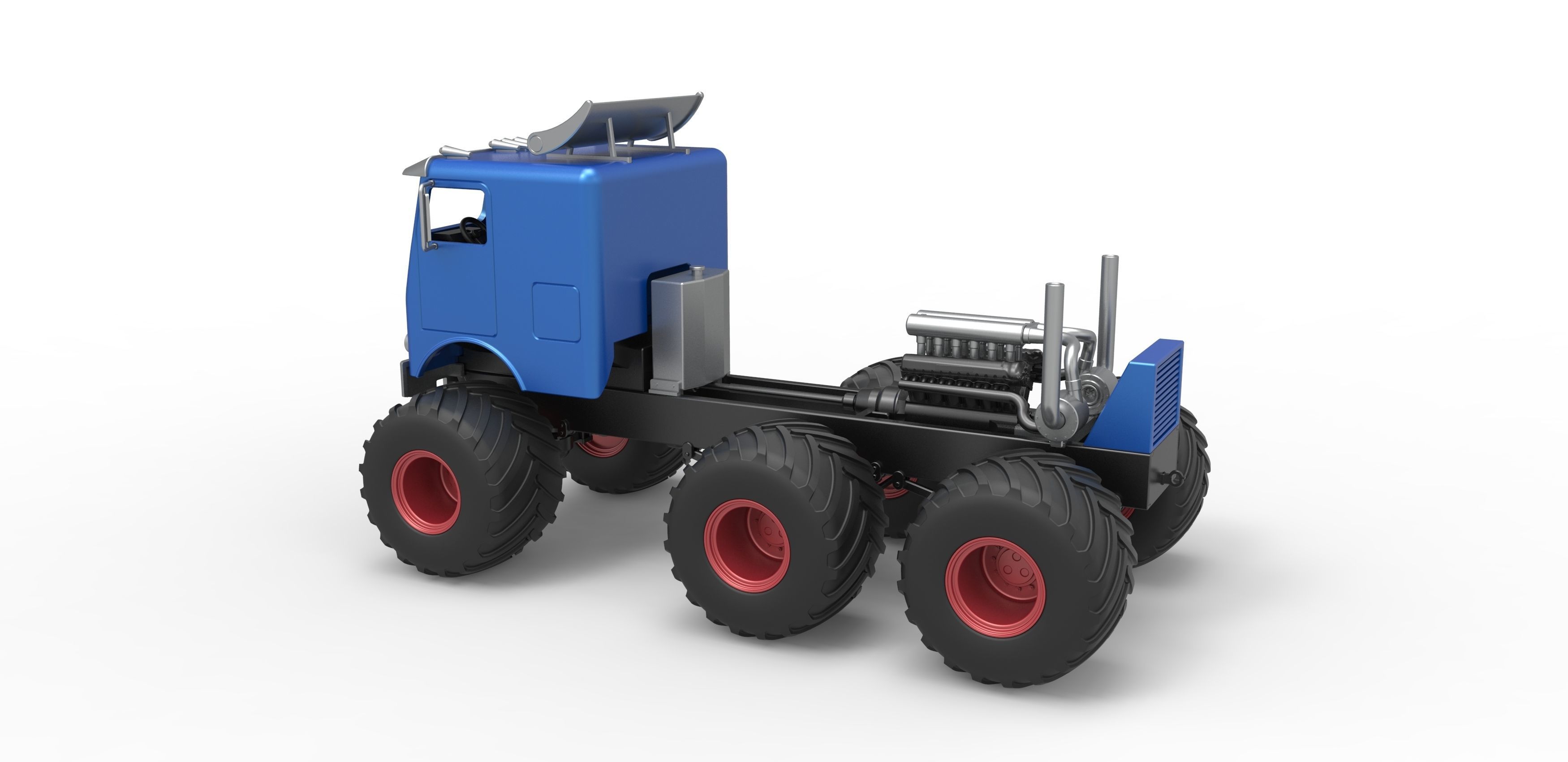 Monster truck 6x6 Scale 1 to 25 3D print model_11