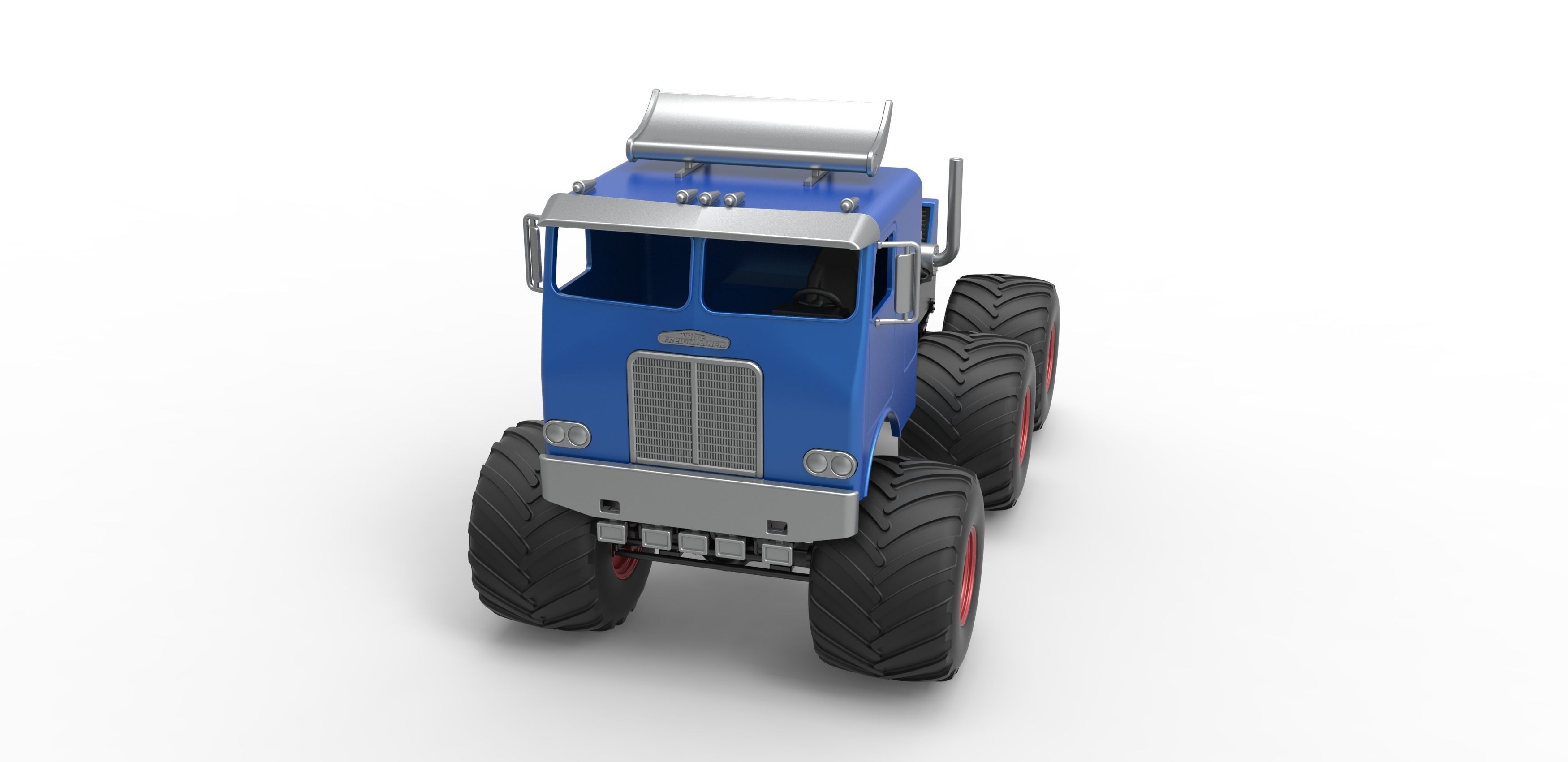 Monster truck 6x6 Scale 1 to 25 3D print model_4
