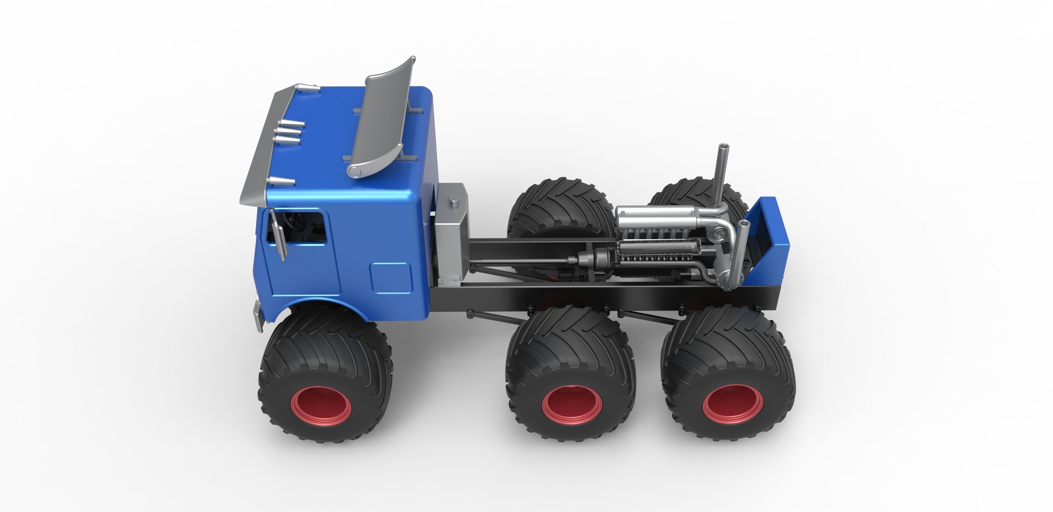 Monster truck 6x6 Scale 1 to 25 3D print model_9